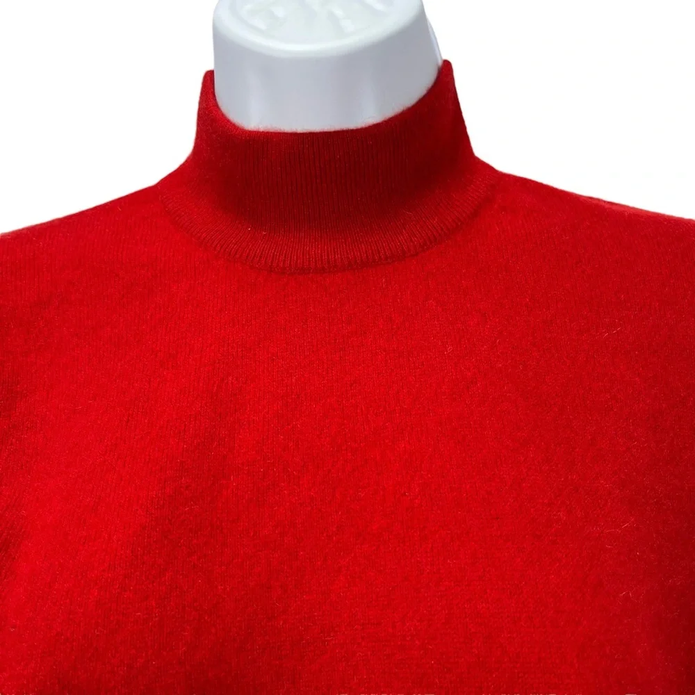 Charter Club 100% Cashmere Red Turtleneck Pullover Sweater Women ‎ Petite Medium